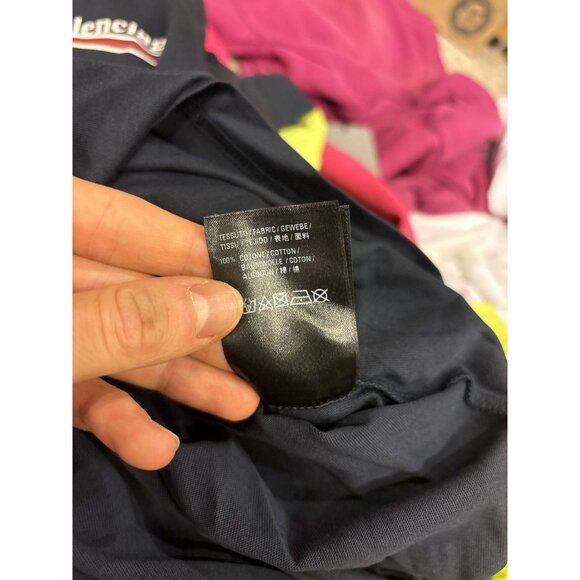 Balenciaga Navy Campaign Logo Tee - Picture 4 of 5